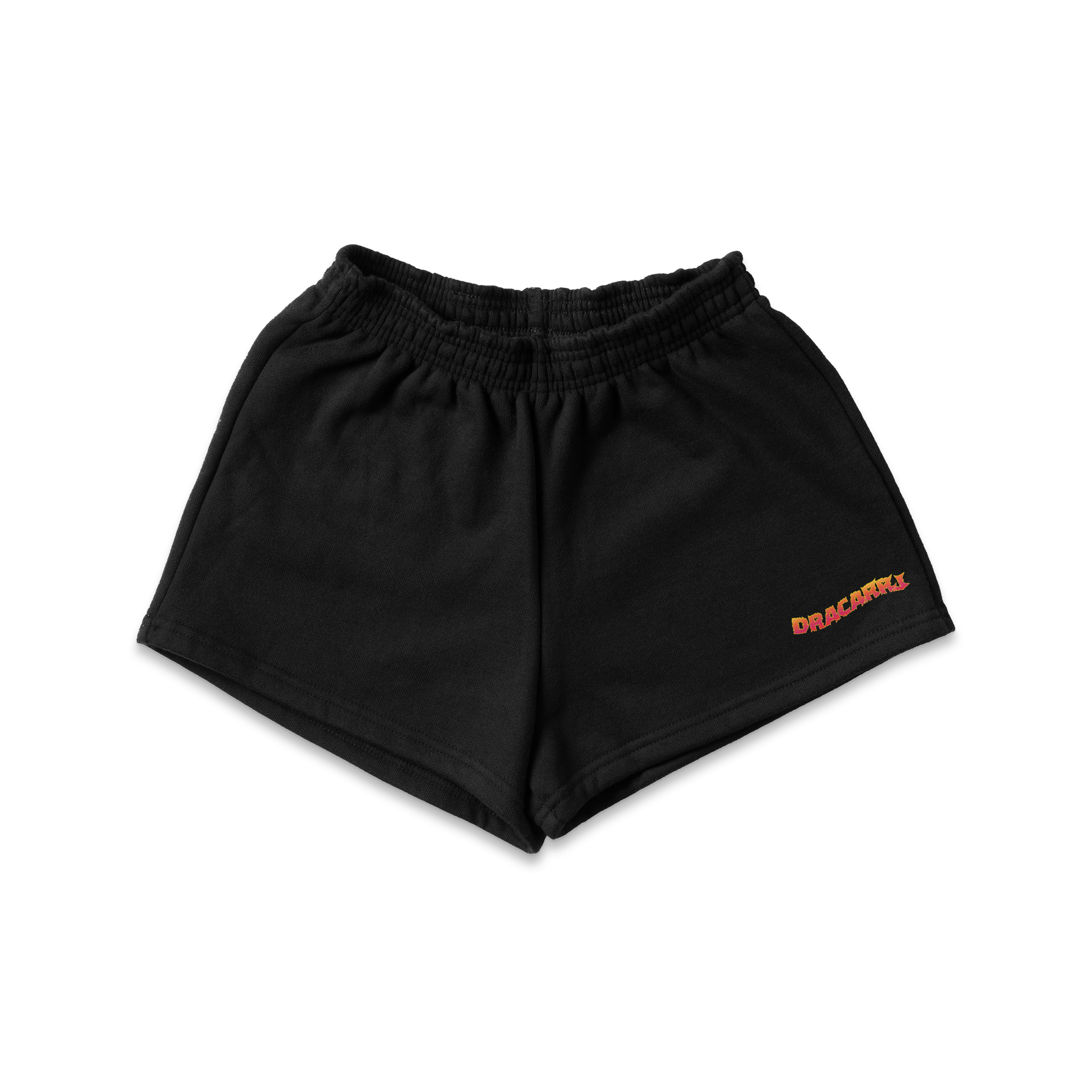 EMBROIDERED FLAME GARMENT DYE FLEECE SHORTS