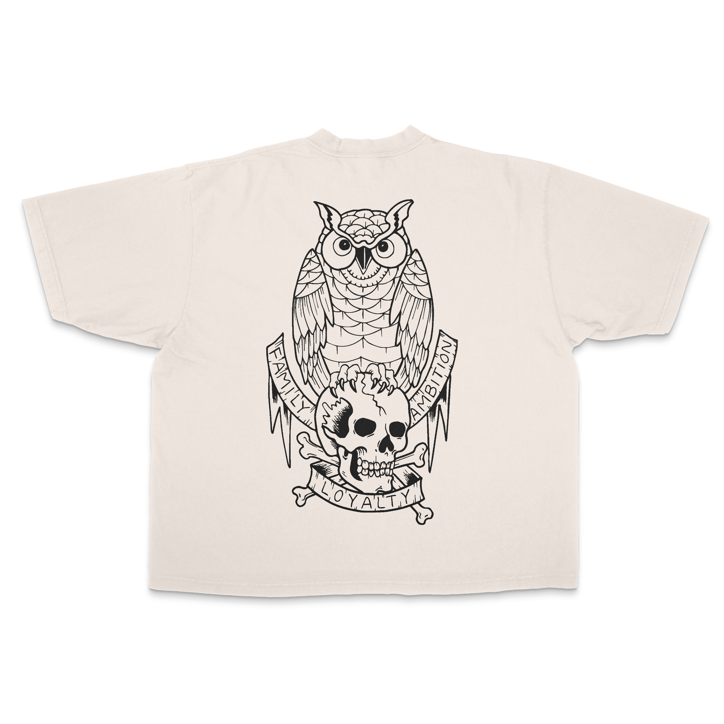 OWL ESSENTIAL 7.5 OZ MAX HEAVYWEIGHT GARMENT DROP SHOULDER TEE