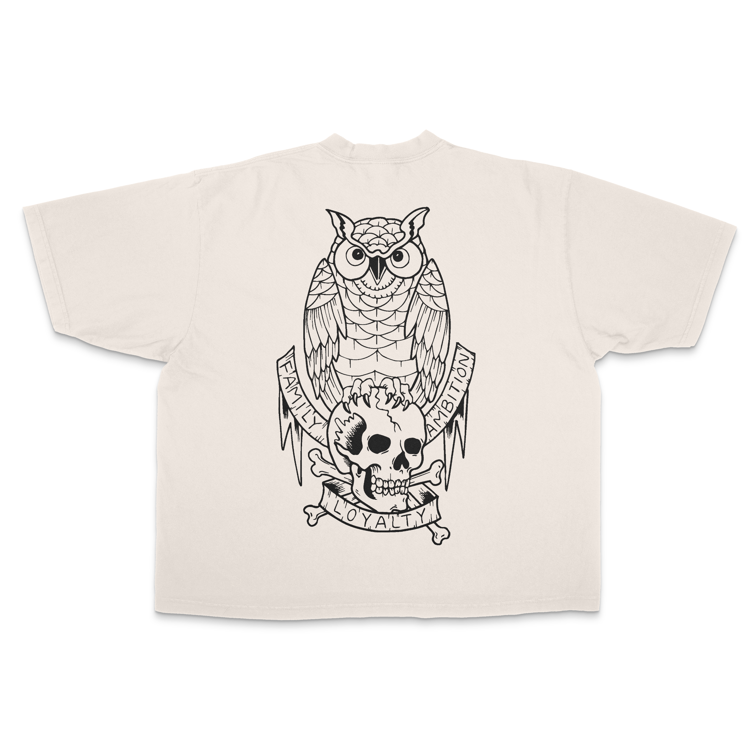 OWL ESSENTIAL 7.5 OZ MAX HEAVYWEIGHT GARMENT DROP SHOULDER TEE