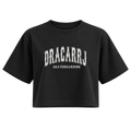 skateboarding womens crop black white logo front