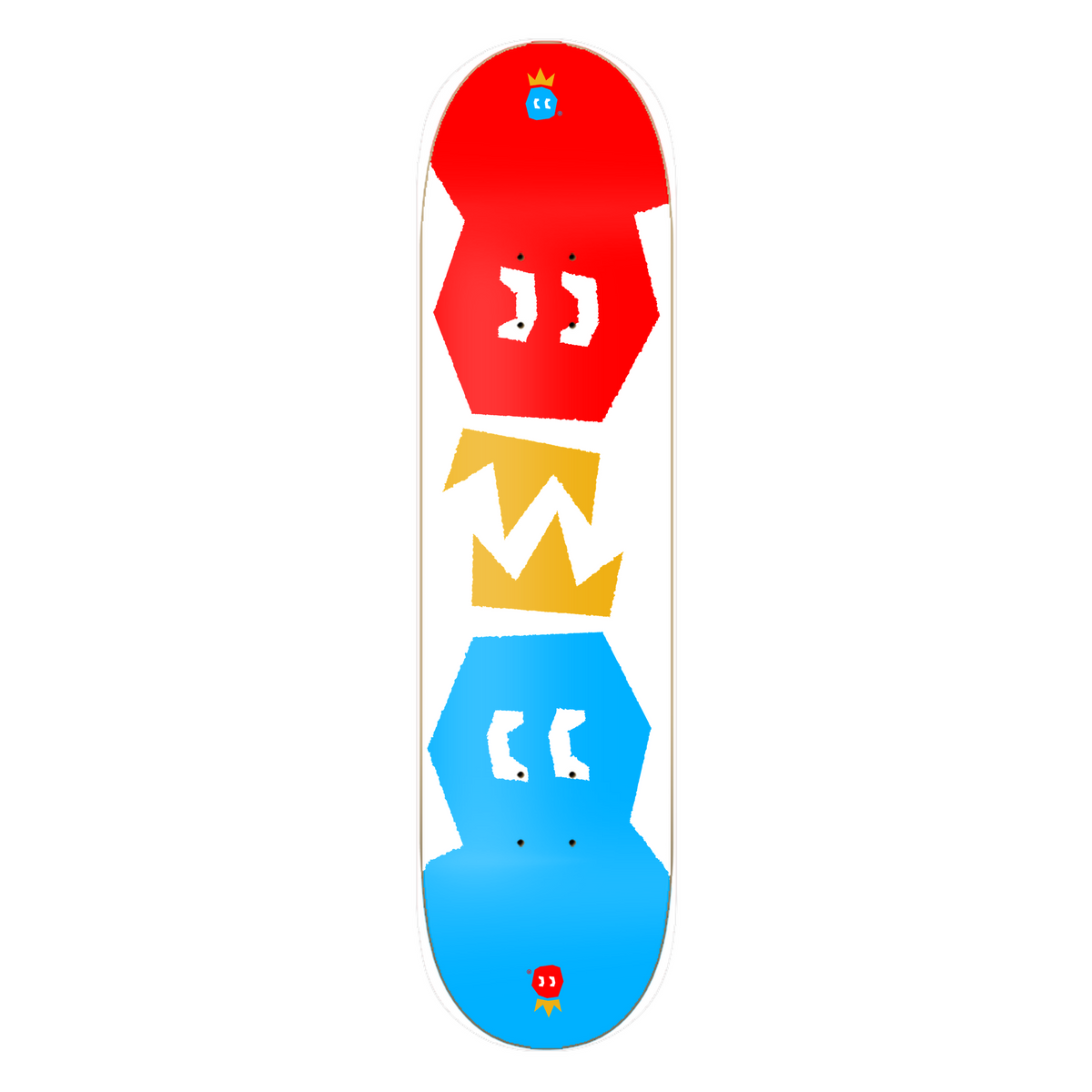 DRACARRJ Crown skateboard deck in multicolor, bottom graphic