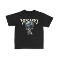 DRACARRJ ATLAS 6.0 oz kids tee in Black, front