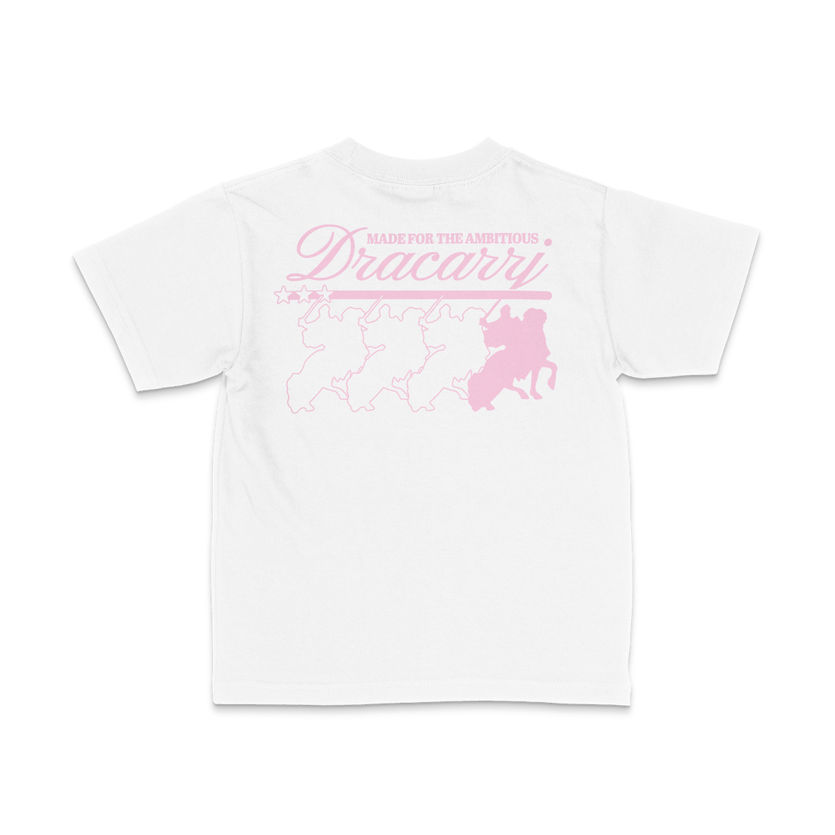 DRACARRJ BUILT TO CHASE DREAMS 6.0 oz kids tee in White, back