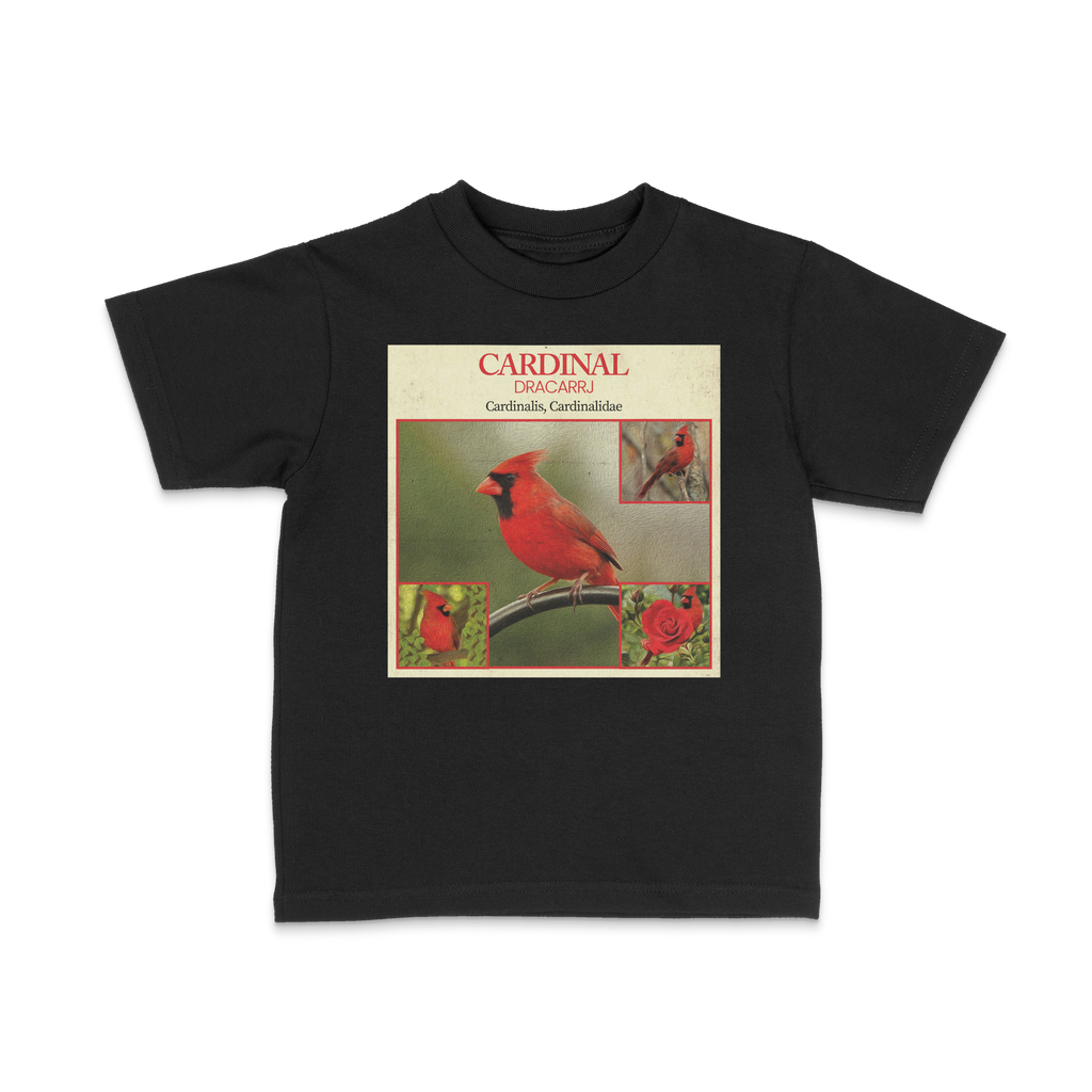 DRACARRJ CARDINAL 6.0 oz kids tee in Black, front