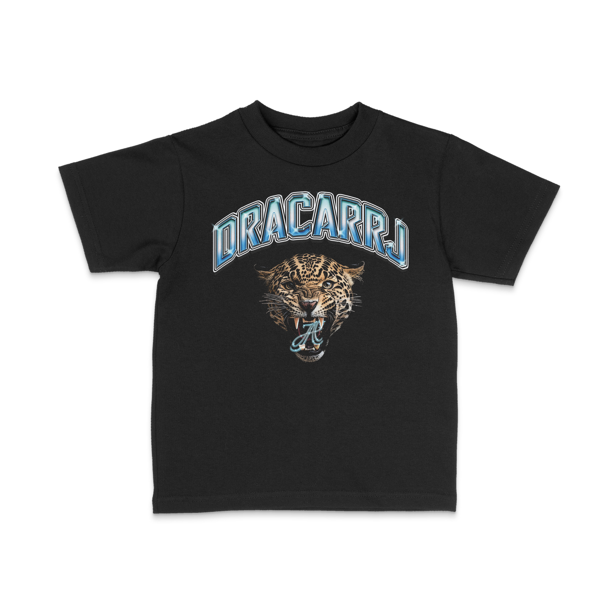 DRACARRJ JAGS 6.0 oz kids tee in Black, front