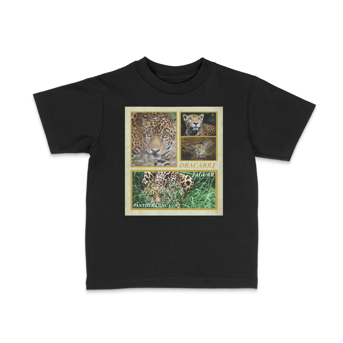 DRACARRJ JAGUAR 6.0 oz kids tee in Black, front