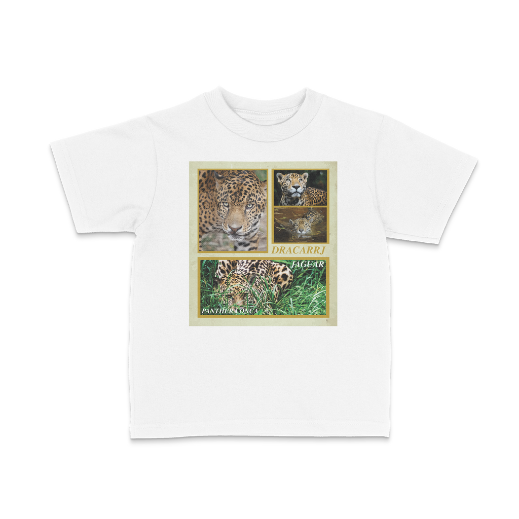 DRACARRJ JAGUAR 6.0 oz kids tee in White, front
