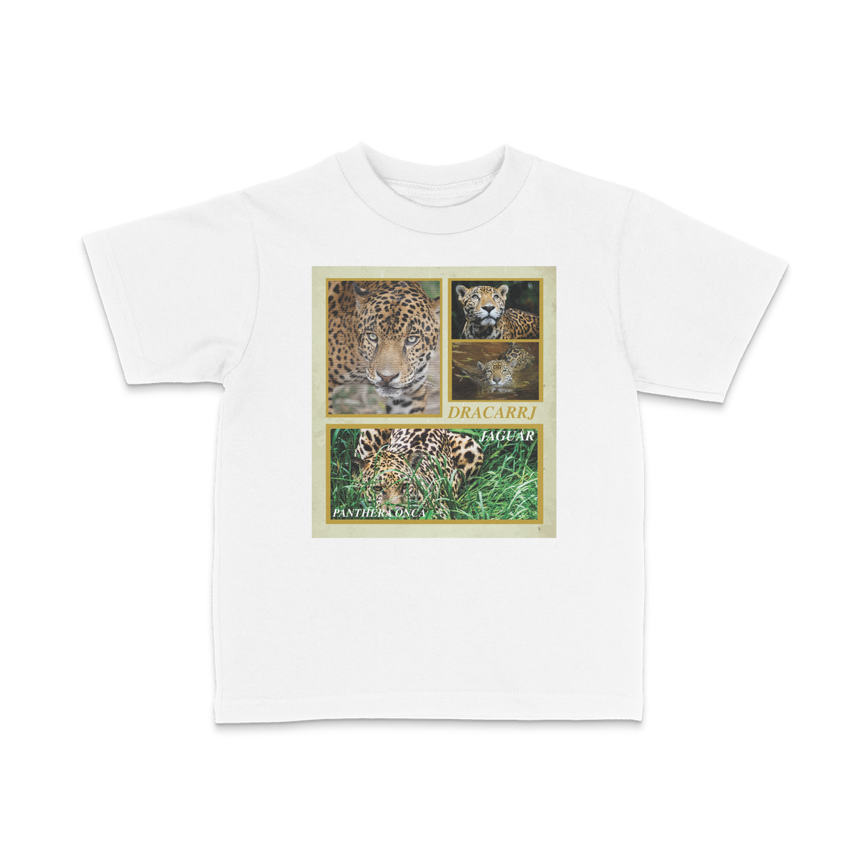 DRACARRJ JAGUAR 6.0 oz kids tee in White, front