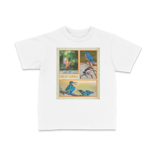 DRACARRJ KINGFISHER 6.0 oz kids tee in White, front