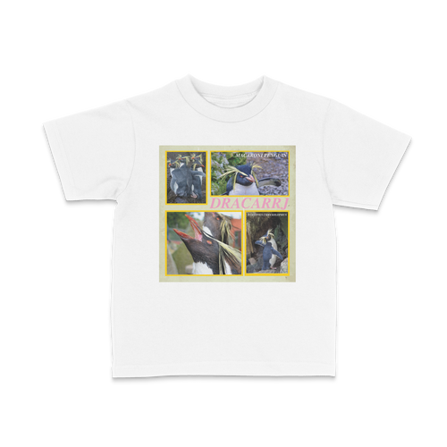 DRACARRJ MACARONI PENGUIN 6.0 oz kids tee in White, front