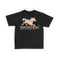 DRACARRJ MAKE BOLD MOVES 6.0 oz kids tee in Black, front