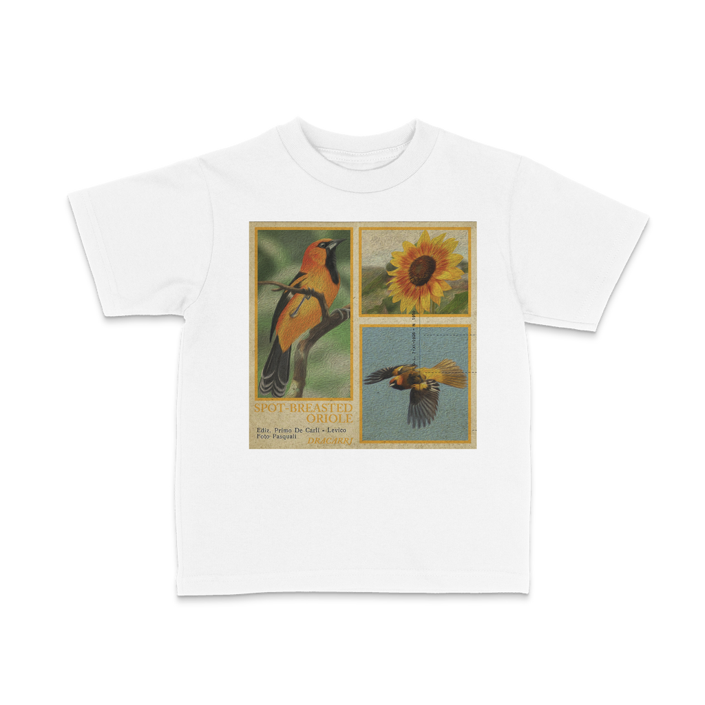 DRACARRJ ORIOLE 6.0 oz kids tee in White, front