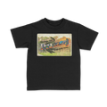 DRACARRJ POST CARD 6.0 oz kids tee in Black, front