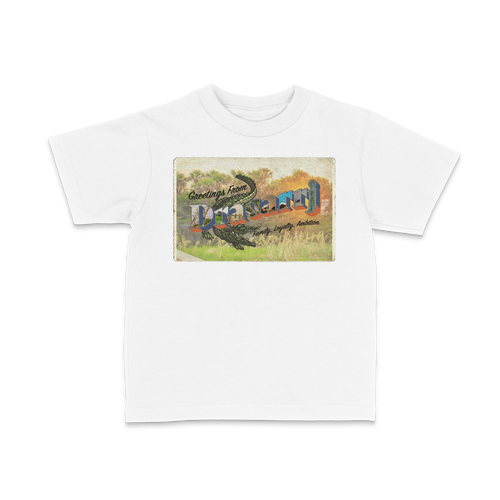 DRACARRJ POST CARD 6.0 oz kids tee in White, front