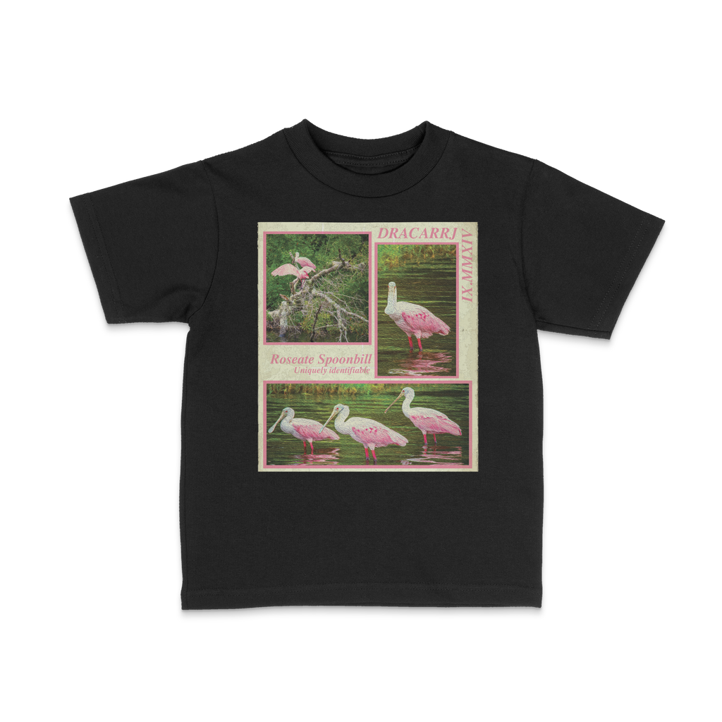 DRACARRJ SPOONBILL 6.0 oz kids tee in Black, front