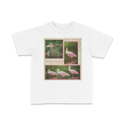 DRACARRJ SPOONBILL 6.0 oz kids tee in White, front