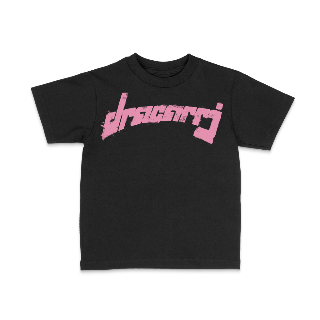 DRACARRJ TAGGED 6.0 oz kids tee in Black, front