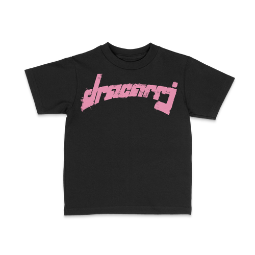 DRACARRJ TAGGED 6.0 oz kids tee in Black, front