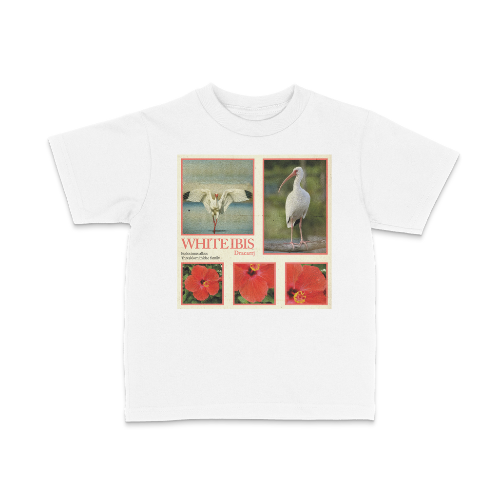 DRACARRJ WHITE IBIS 6.0 oz kids tee in White, front