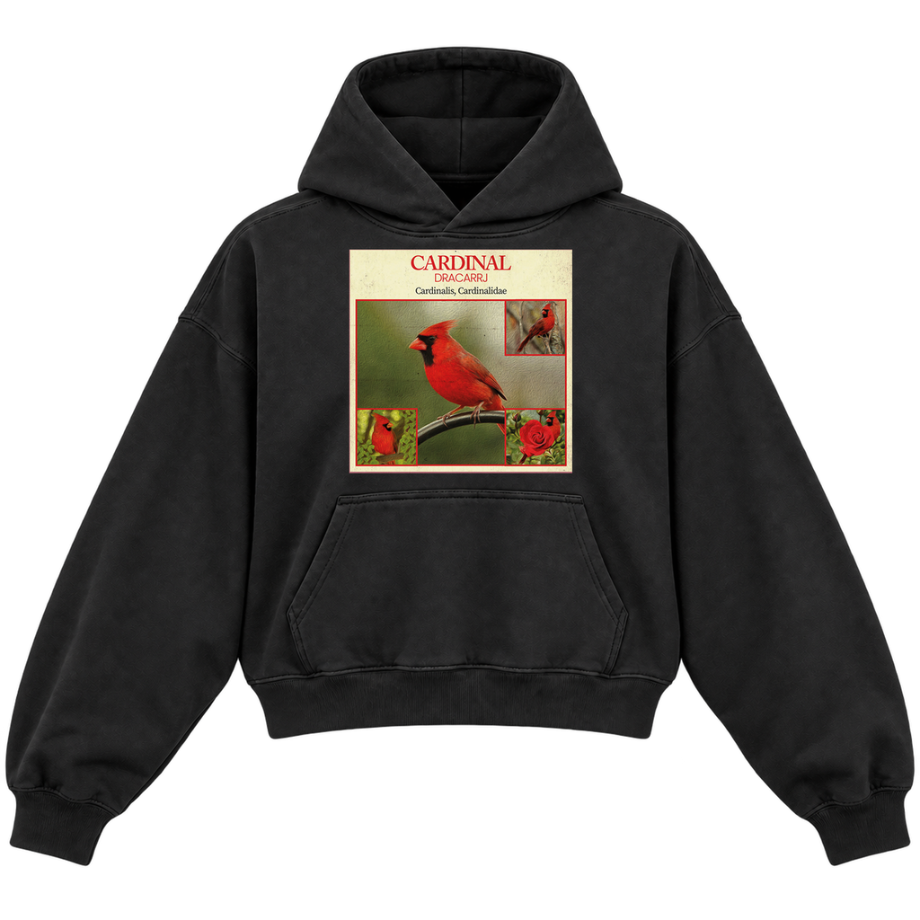 CARDINAL CROPPED HOODIE — black — front
