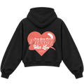 ELEGANT LOVE CROPPED HOODIE — black — back
