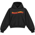 FLAME CROPPED HOODIE — Black — front