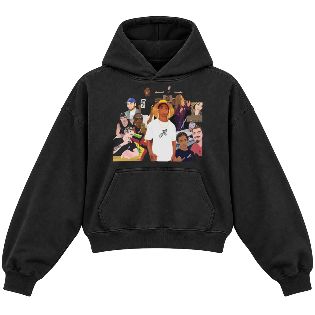 LEGACY CROPPED HOODIE — black — front
