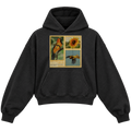 SPOT-BREASTED ORIOLE CROPPED HOODIE — black — front