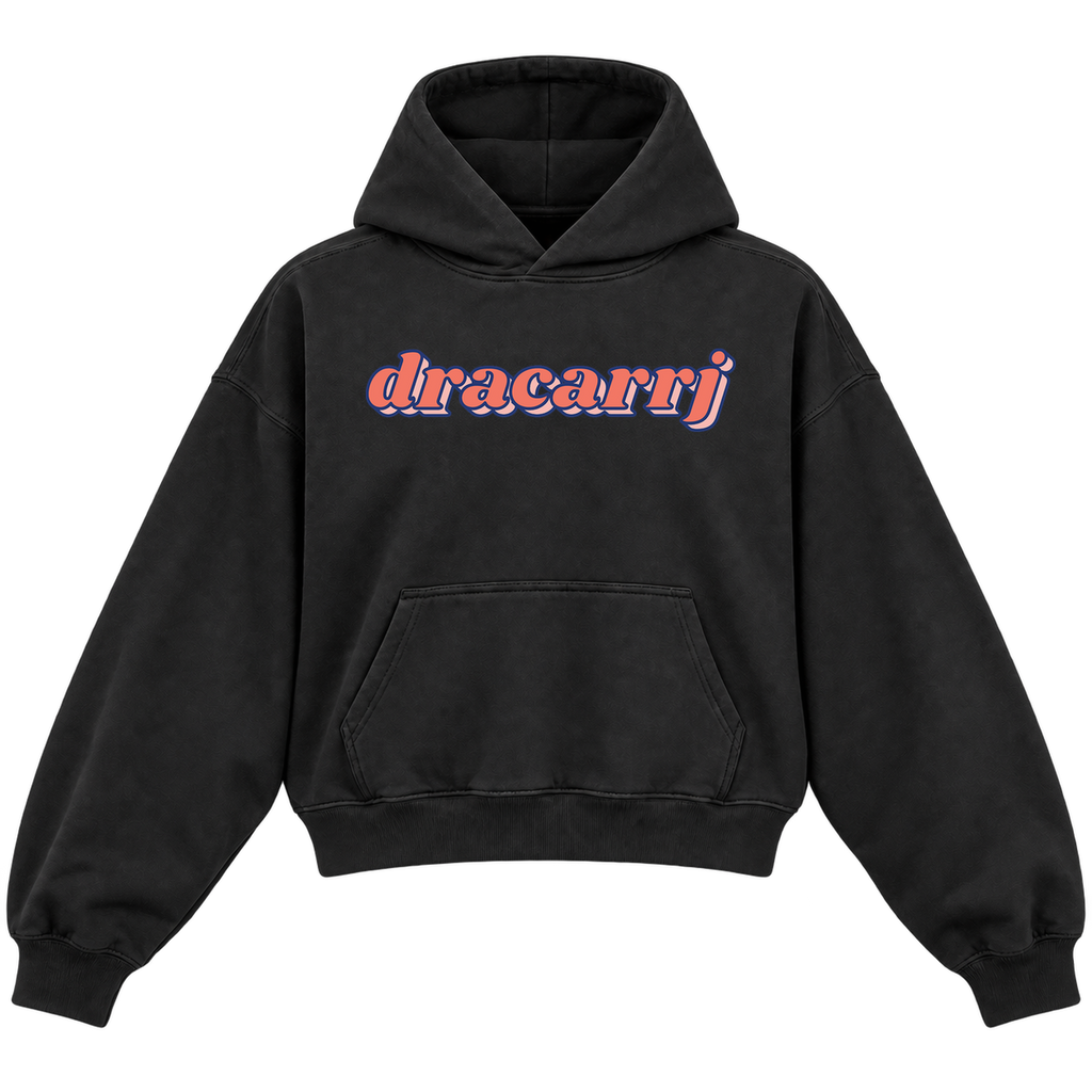 PEACHY CROPPED HOODIE — black — front