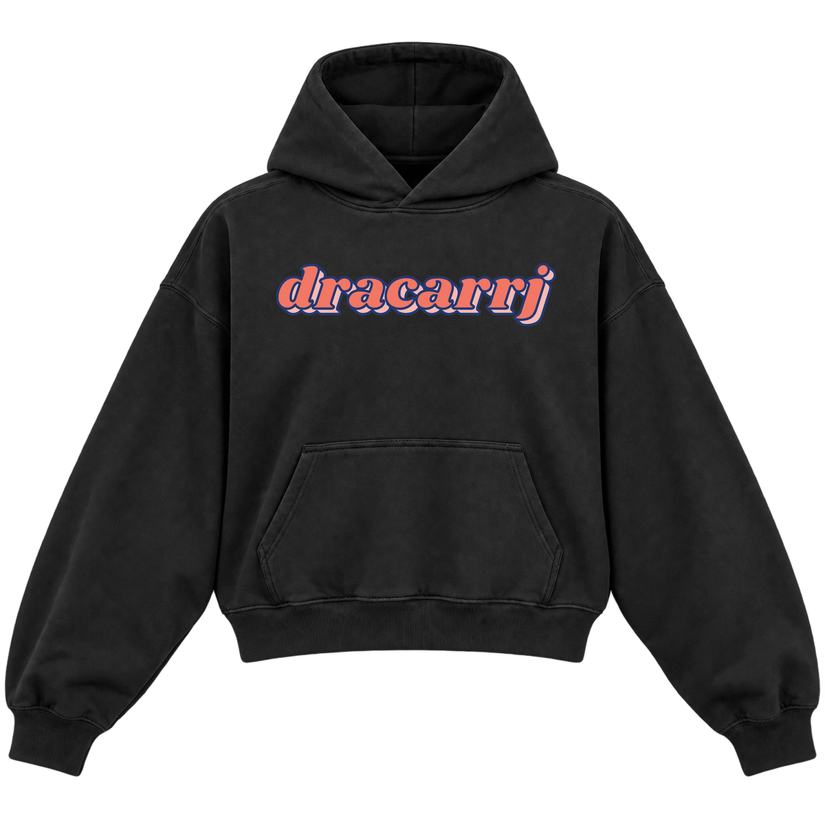 PEACHY CROPPED HOODIE — black — front