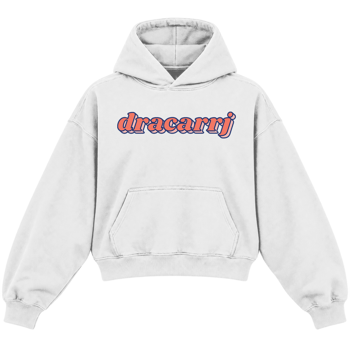 PEACHY CROPPED HOODIE — heather-white — front
