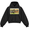 POST CARD CROPPED HOODIE — black — front