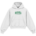 DRACARRJ SKATEBOARDING CROPPED HOODIE — heather-white — front