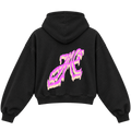 SLIME CROPPED HOODIE — PINK ART — black — back