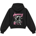 TAGGED CROPPED HOODIE — black — back