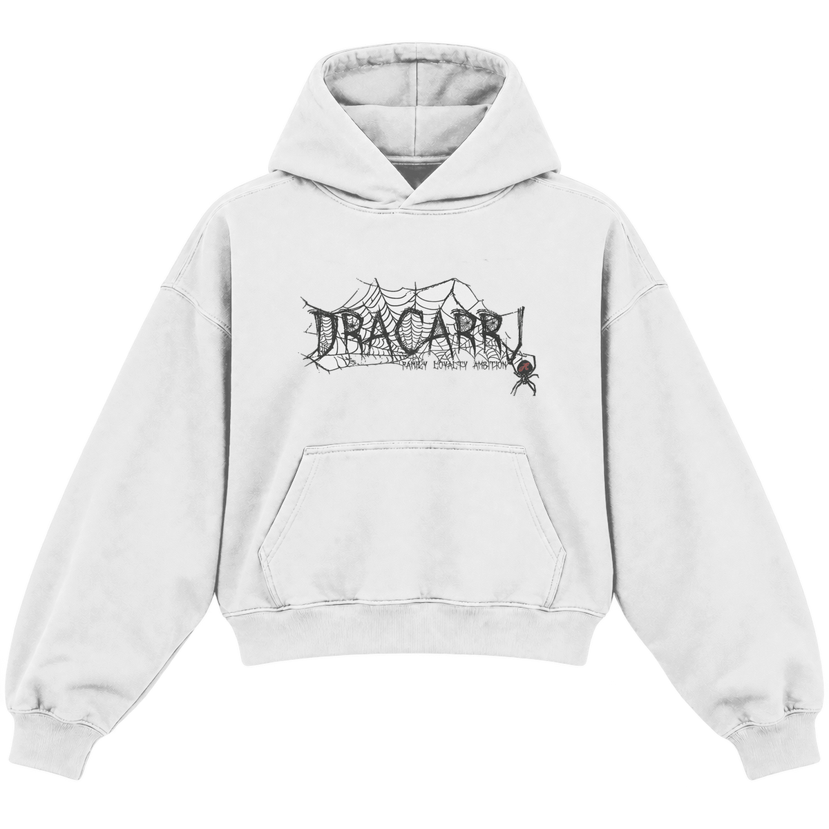WEB CROPPED HOODIE — heather-white — front