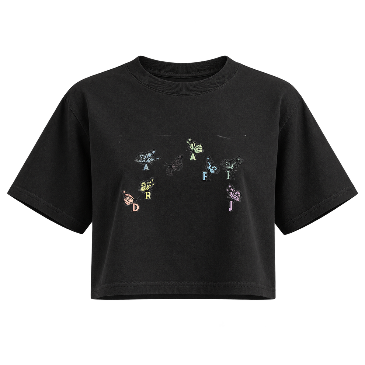 butterfly womens crop black front