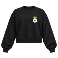 crown font cropped crewneck black front
