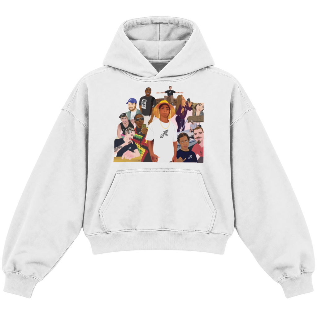 legacy heather white front cropped hoodie
