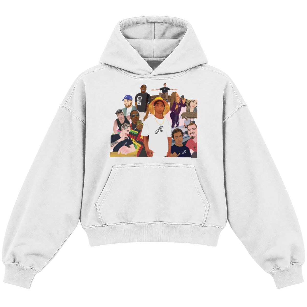 legacy heather white front cropped hoodie