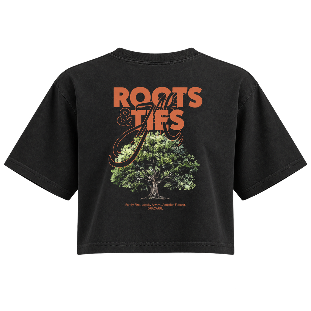 roots and ties womens crop black back