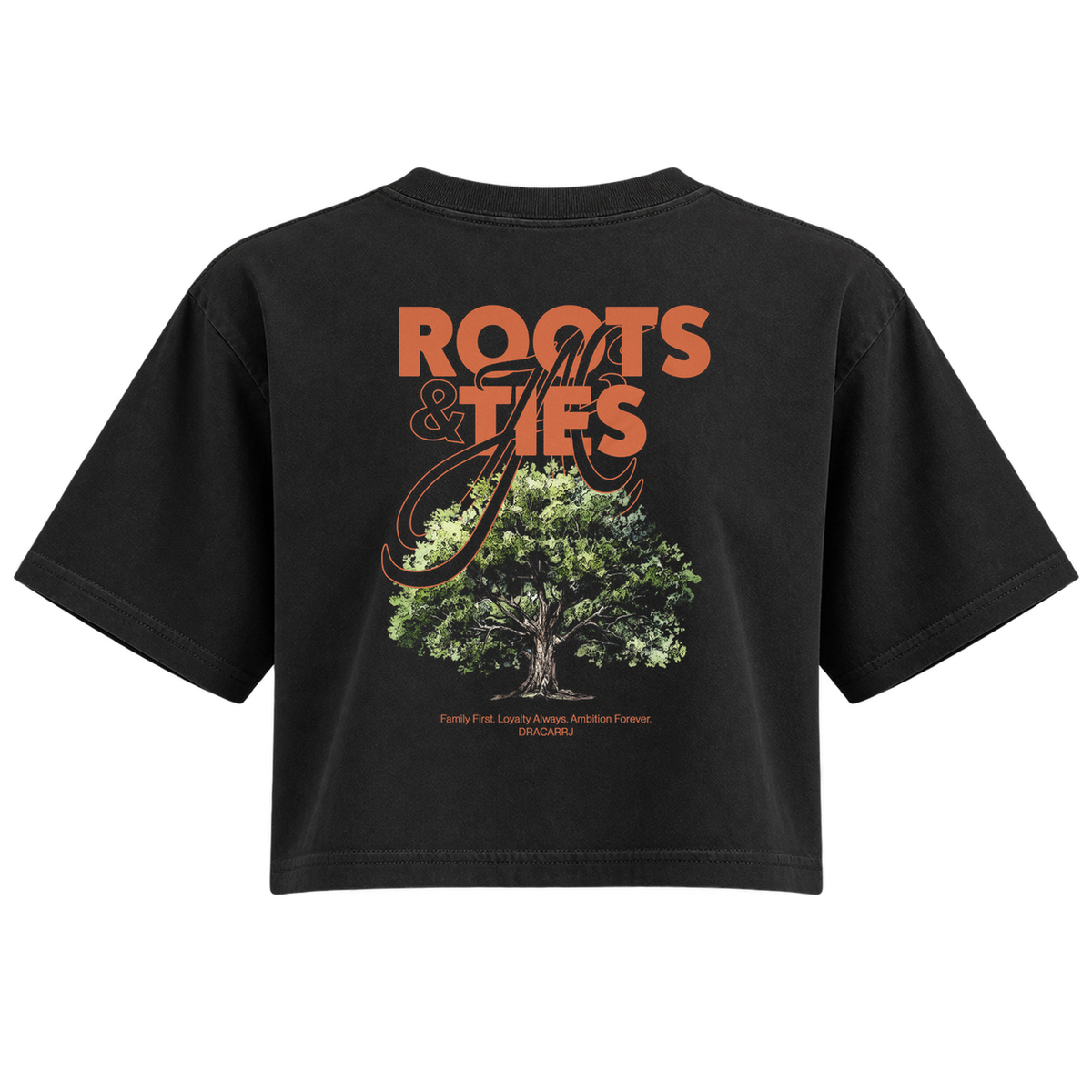 roots and ties womens crop black back