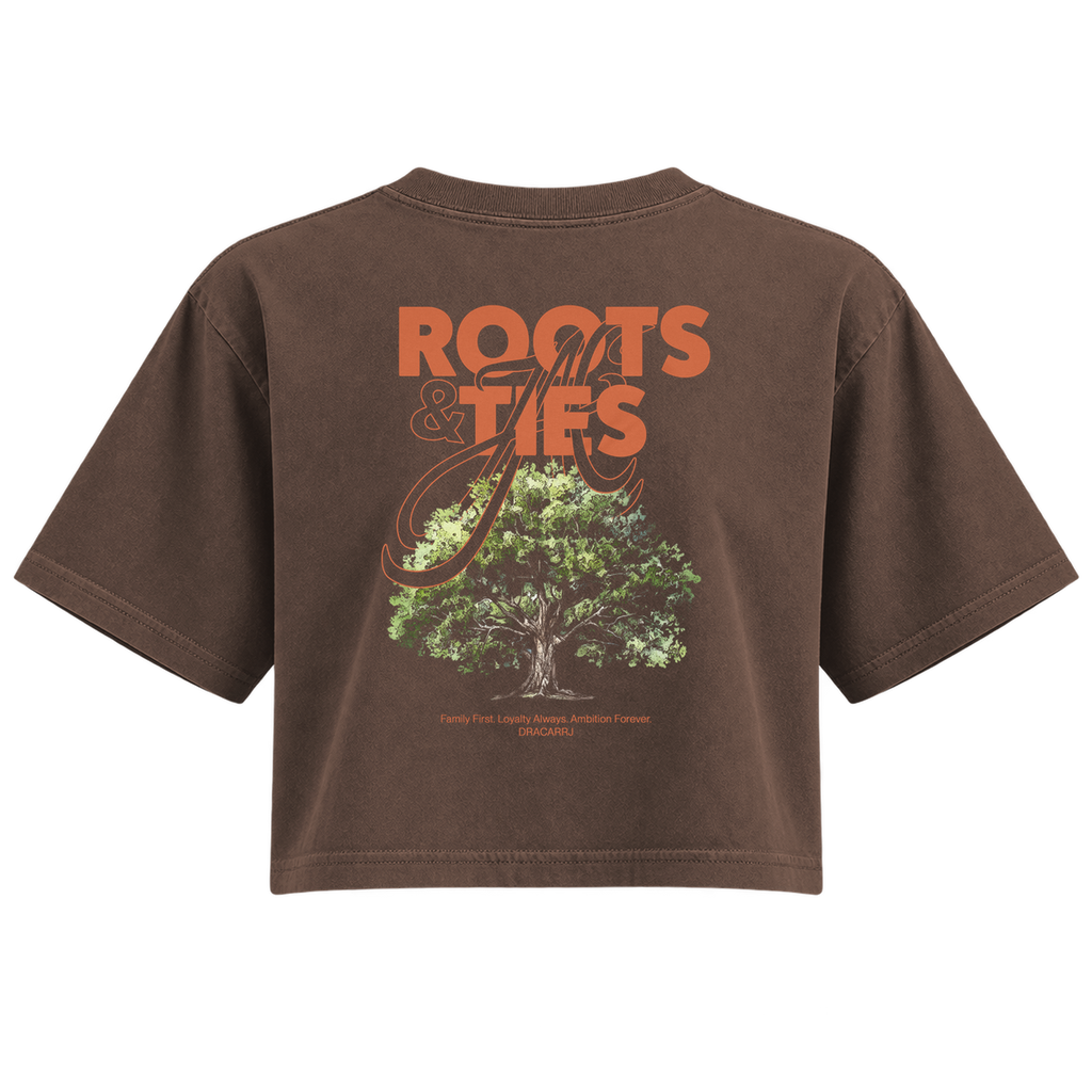 roots and ties womens crop mocha back