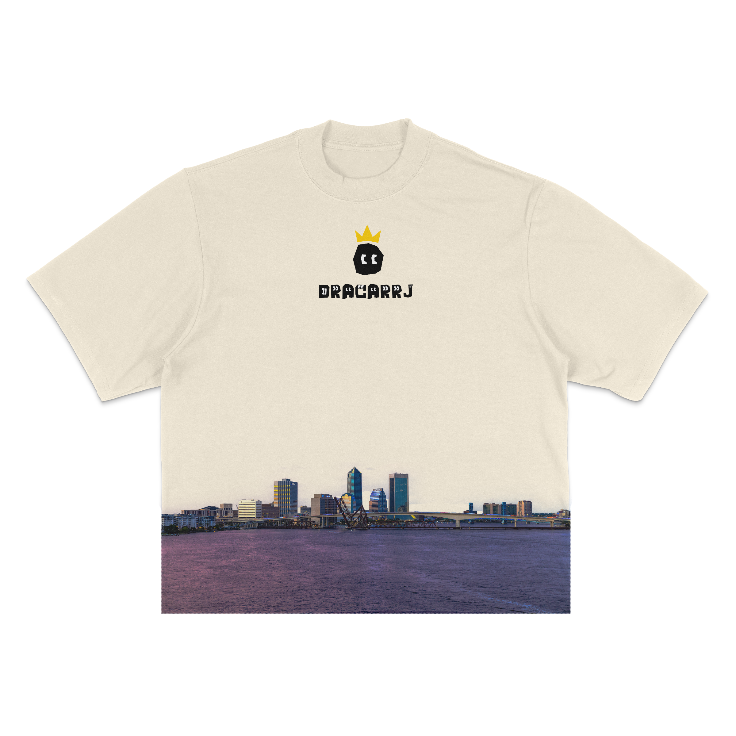 Dracarrj Scene Collection 7.5oz heavyweight tee in Off-White