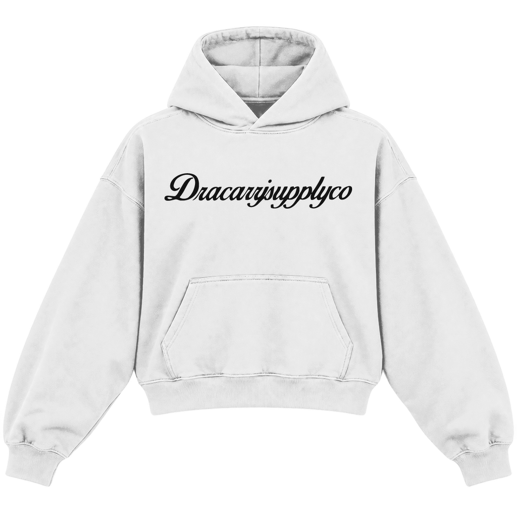og text cropped hoodie heather white front
