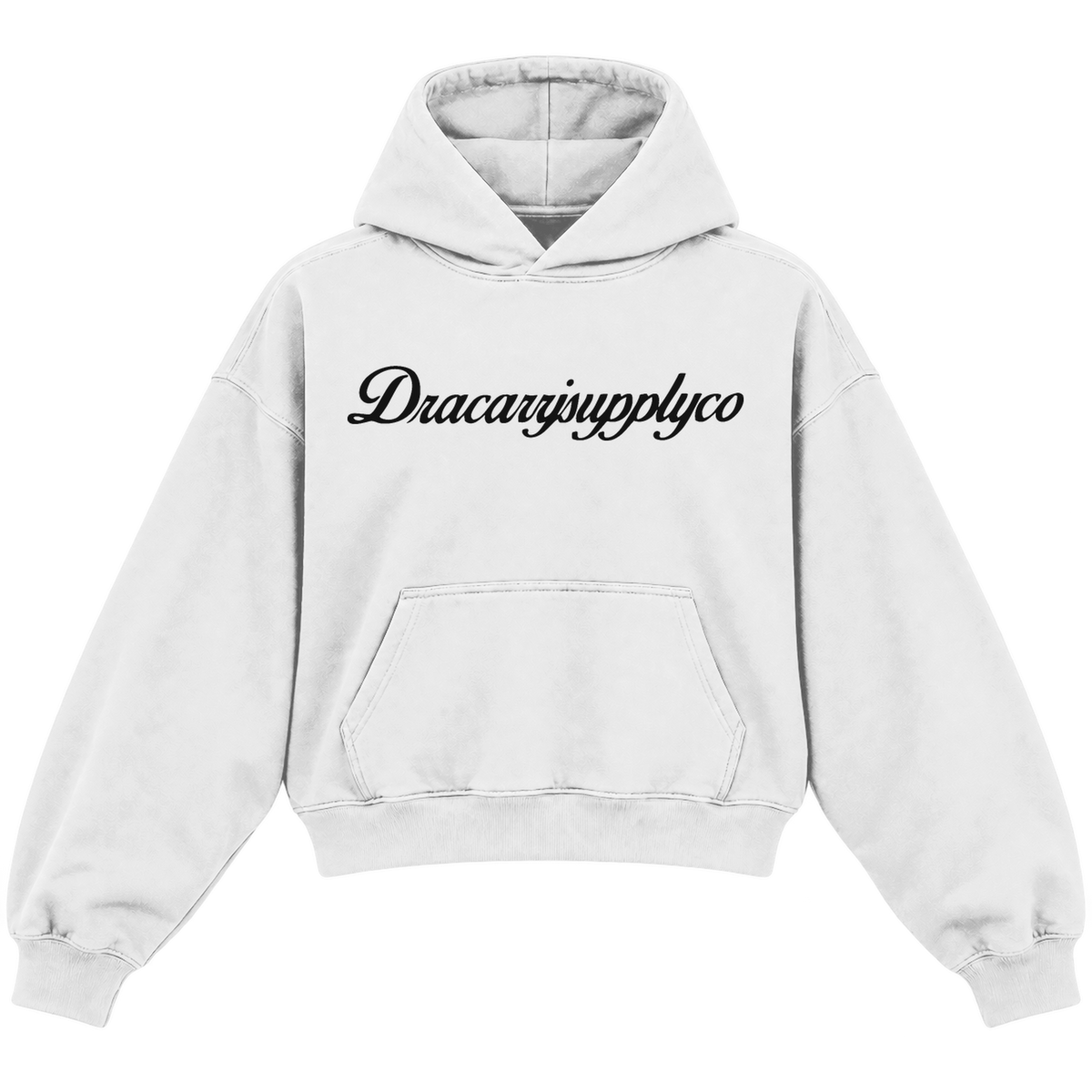 og text cropped hoodie heather white front